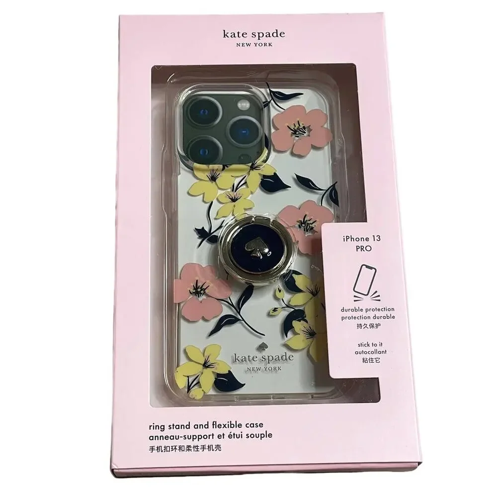 Kate Spade lily blooms stability ring resin iphone 13 pro case